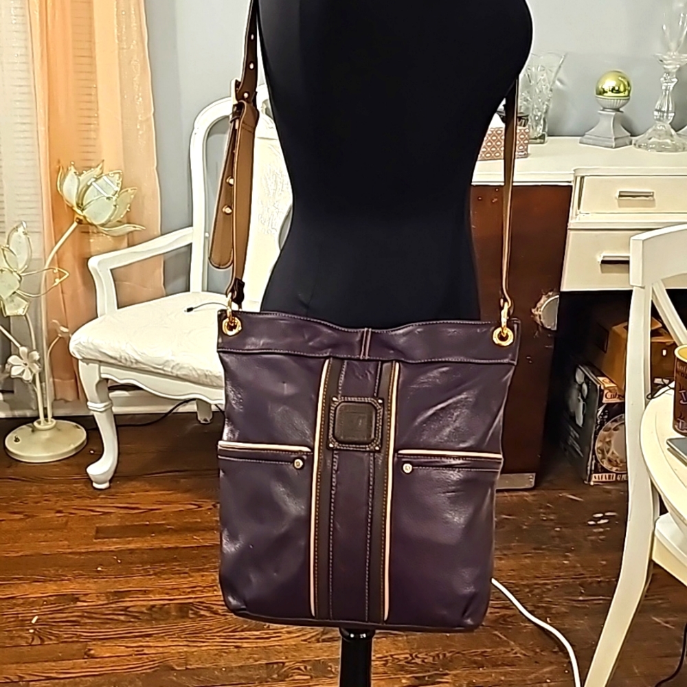 Stone Mountain Purple Leather Crossbody Bag